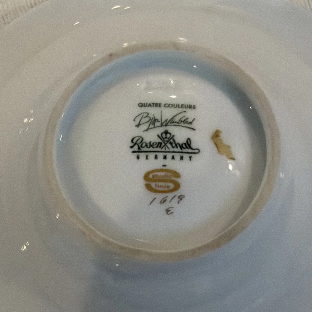 Vtg Rare Rosenthal Studio Line / Bjørn Wiinblad Quatre Couleurs Round Bowl 6.42